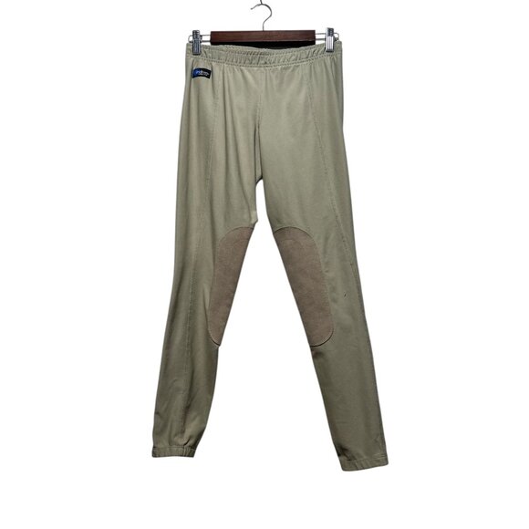 Irideon Issential Suede Knee Patch Tights Pants Womens Medium Beige Equestrian - Picture 1 of 13